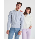 Pull en coton et polyester 280 g/m² Roly Direct Clasica couleur bleu délavé vue détaillée 2