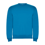 Pull en coton et polyester 280 g/m² Roly Direct Clasica couleur cyan deuxième vue