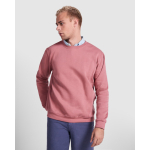 Pull en coton et polyester 280 g/m² Roly Direct Clasica couleur rouge désaturé première vue d'usage