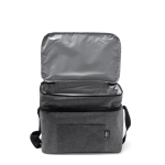 Glacière XL en polyester RPET avec double compartiment et poche couleur noir mat vue détaillée 2