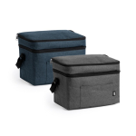 Glacière XL en polyester RPET avec double compartiment et poche couleur noir mat vue détaillée 4