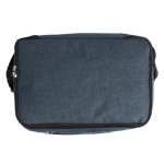 Glacière XL en polyester RPET avec double compartiment et poche couleur bleu gris