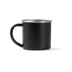 Tasse en acier inoxydable recyclé avec bord et intérieur argenté 350ml couleur noir deuxième vue
