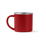 Tasse en acier inoxydable recyclé avec bord et intérieur argenté 350ml couleur rouge deuxième vue