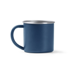 Tasse en acier inoxydable recyclé avec bord et intérieur argenté 350ml couleur bleu roi deuxième vue