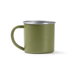 Tasse en acier inoxydable recyclé avec bord et intérieur argenté 350ml couleur vert foncé deuxième vue