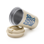 Tasse thermique en inox avec couvercle à vis anti-fuite 450ml couleur beige vue détaillée 1