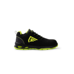 Chaussures de travail type sport avec embout en fibre Roly couleur jaune fluorescent première vue d'usage