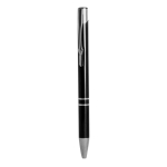 Stylo en aluminium recyclé avec bouton-poussoir encre bleue couleur noir première vue