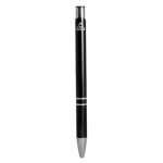 Stylo en aluminium recyclé avec bouton-poussoir encre bleue couleur noir deuxième vue
