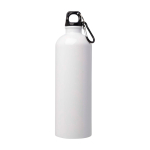 Gourde en acier inoxydable recyclé avec mousqueton 750ml couleur blanc deuxième vue frontale