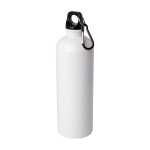 Gourde en acier inoxydable recyclé avec mousqueton 750ml couleur blanc