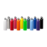 Gourde en acier inoxydable recyclé avec mousqueton 750ml couleur blanc deuxième vue en couleurs