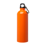 Gourde en acier inoxydable recyclé avec mousqueton 750ml couleur orange deuxième vue frontale