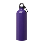 Gourde en acier inoxydable recyclé avec mousqueton 750ml couleur mauve deuxième vue frontale