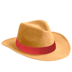 Chapeau en papier avec ruban de couleur à personnaliser couleur rouge première vue