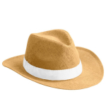 Chapeau en papier avec ruban de couleur à personnaliser couleur blanc première vue
