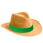 Chapeau en papier avec ruban de couleur à personnaliser couleur vert première vue