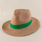 Chapeau en papier avec ruban de couleur à personnaliser couleur vert deuxième vue