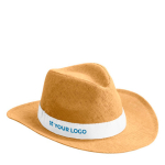Chapeau en papier avec ruban de couleur à personnaliser avec zone d'impression