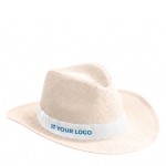 Chapeau en papier avec ruban de couleur à personnaliser avec zone d'impression