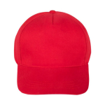 Casquette classique 100% coton 5 panneaux avec fermeture velcro couleur rouge première vue