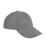 Casquette classique 100% coton 5 panneaux avec fermeture velcro couleur gris deuxième vue