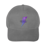 Casquette classique 100% coton 5 panneaux avec fermeture velcro couleur gris troisième vue