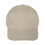 Casquette classique 100% coton 5 panneaux avec fermeture velcro couleur naturel première vue