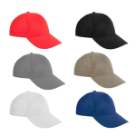 Casquette classique 100% coton 5 panneaux avec fermeture velcro
