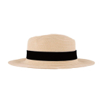 Chapeau en papier couleur naturelle avec ruban coloré à personnaliser couleur noir