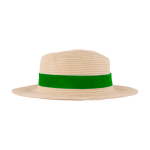 Chapeau en papier couleur naturelle avec ruban coloré à personnaliser couleur vert