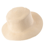 Chapeau en papier couleur naturelle avec ruban coloré à personnaliser deuxième vue