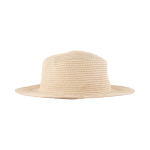 Chapeau en papier couleur naturelle avec ruban coloré à personnaliser troisième vue