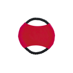 Frisbee idéal pour animaux avec corde résistante en coton couleur rouge première vue
