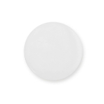 Pin circulaire finition brillante avec attache à épingle couleur blanc première vue