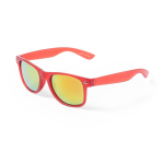 Lunettes de soleil en couleurs translucides et avec verres miroir couleur rouge première vue