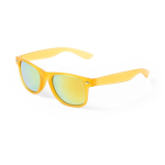 Lunettes de soleil en couleurs translucides et avec verres miroir couleur jaune deuxième vue