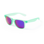 Lunettes de soleil en couleurs translucides et avec verres miroir couleur vert cinquième vue