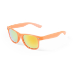 Lunettes de soleil en couleurs translucides et avec verres miroir couleur orange première vue