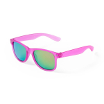 Lunettes de soleil en couleurs translucides et avec verres miroir couleur fuchsia première vue