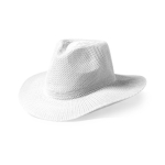 Chapeau style cowboy en matière synthétique avec ruban personnalisable couleur blanc première vue
