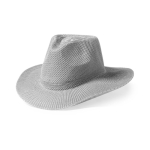 Chapeau style cowboy en matière synthétique avec ruban personnalisable couleur gris première vue