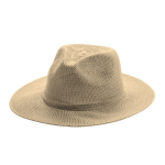 Chapeau style cowboy en matière synthétique avec ruban personnalisable couleur beige première vue
