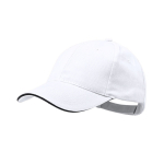 Casquette en coton peigné 6 panneaux avec détail sur la visière couleur blanc première vue