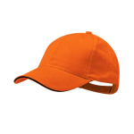 Casquette en coton peigné 6 panneaux avec détail sur la visière couleur orange première vue