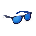 Lunettes de soleil avec monture bicolore et verres effet miroir couleur bleu deuxième vue