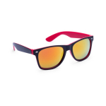 Lunettes de soleil avec monture bicolore et verres effet miroir couleur rouge première vue