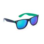Lunettes de soleil avec monture bicolore et verres effet miroir couleur vert première vue