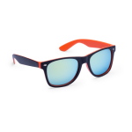 Lunettes de soleil avec monture bicolore et verres effet miroir couleur orange première vue